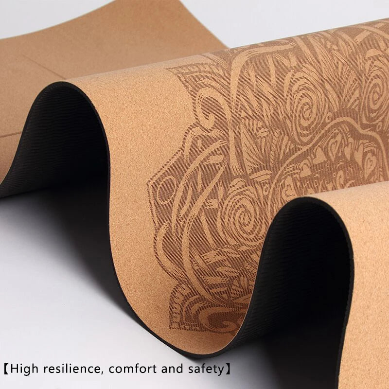 New Fashion Double Sides Non Slip High Elastic Cork Yoga Mat Fitness Gym Cushion Customized